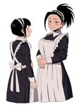  alternate_costume apron black_eyes black_hair blush boku_no_hero_academia enmaided frills hands_together jirou_kyouka looking_at_viewer maid maid_headdress multiple_girls nail_polish plump ponytail short_hair smile strawberryjamm white_background yaoyorozu_momo 