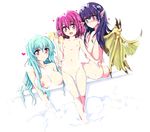  aqua_hair ass bad_id bad_pixiv_id bath bathtub blush breasts bubble_bath echizen_(hvcv) fa fire_emblem fire_emblem:_fuuin_no_tsurugi fire_emblem:_rekka_no_ken fire_emblem:_seima_no_kouseki fire_emblem_heroes green_wings long_hair looking_at_viewer mamkute multiple_girls myrrh ninian nipples nude open_mouth pink_hair pointy_ears purple_hair red_eyes short_hair small_breasts take_your_pick wings 