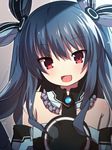  :d bare_shoulders black_hair blush hair_ornament long_hair looking_at_viewer mintoaisu neptune_(series) open_mouth red_eyes smile solo two_side_up uni_(choujigen_game_neptune) 