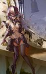  absurdres armor berserker_(fate/zero) berserker_(fate/zero)_(cosplay) breasts cleavage commentary_request cosplay fate/kaleid_liner_prisma_illya fate/zero fate_(series) gauntlets highres large_breasts long_hair matou_sakura purple_hair shi_qi_kuang_beng sketch smile 