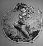  1girl cutesexyrobutts downscaled md5_mismatch monochrome resized skullgirls solo squigly_(skullgirls) zombie 