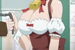 00s 1girl animated animated_gif bouncing_breasts breasts cleavage koharu_biyori large_breasts maid sumitomo_minori walking 