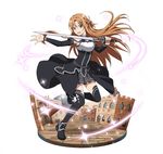  :d asuna_(sao) black_footwear boots breastplate brown_eyes brown_hair floating_hair full_body grey_skirt holding holding_sword holding_weapon leg_up long_hair miniskirt official_art open_mouth outstretched_arm pleated_skirt simple_background skirt smile solo sword sword_art_online sword_art_online:_code_register thigh_boots thighhighs very_long_hair weapon white_background 