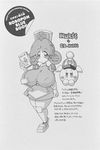  big_eyes breasts co-nurse_(robopon) eyebrows_visible_through_hair huge_breasts huge_nipples monochrome nurse_(robopon) official_art puffy_nipples robopon robot robot_girl robot_joints tamori_hataru taut_clothes translation_request 