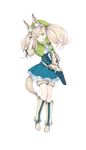  animal_ears blonde_hair boots fake_animal_ears fakepucco formation_girls full_body fur_boots green_eyes halloween_costume hand_in_hair highres hood hoodie isabelle_lancaster looking_at_viewer official_art short_eyebrows solo tail thick_eyebrows transparent_background twintails wolf_ears wolf_tail 