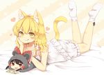  :d :q ahoge alternate_costume animal_costume animal_ears bare_arms bare_shoulders black_hair blonde_hair bloomers blush bow braid cat_ears cat_tail chemise commentary drooling full_body hair_bow hair_tubes hakurei_reimu heart kemonomimi_mode kirisame_marisa large_bow long_hair minigirl money mouse_costume mouse_tail multiple_girls open_mouth paw_print petting red_eyes riza_dxun side_braid single_braid smile socks soles tail tongue tongue_out touhou underwear underwear_only v-shaped_eyebrows wavy_hair whiskers yellow_eyes yuri 
