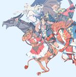  2girls armor bikini brother_and_sister cape elise_(fire_emblem_if) female_my_unit_(fire_emblem_if) fire_emblem fire_emblem_heroes fire_emblem_if hair_over_one_eye hairband horse long_hair marks_(fire_emblem_if) multiple_boys multiple_girls my_unit_(fire_emblem_if) ponytail riding ryouma_(fire_emblem_if) siblings smile swimsuit weapon 