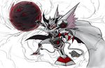  1boy appmon armor cape charismon claws creature digimon digimon_universe:_appli_monsters energy full_armor monster no_humans red_eyes solo 