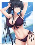  bikini black_hair breasts ikaruga_(senran_kagura) image_sample large_breasts long_hair ocean senran_kagura senran_kagura_(series) swimsuit tumblr_sample 