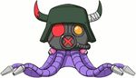  appmon bandage bandaged_horn creature digimon digimon_universe:_appli_monsters gas_mask helmet horns mechanical_tentacles no_humans simple_background tentacle virusmon white_background 