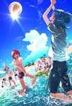  :d ;d akita_toushirou ball beach beach_umbrella beachball blonde_hair blue_eyes blue_hair brown_eyes brown_hair cape cellphone day deck_chair dutch_angle glasses green_eyes grin hakata_toushirou half_updo highres hotarumaru jun_(nad-j) kousetsu_samonji maeda_toushirou male_focus male_swimwear midare_toushirou multiple_boys one_eye_closed open_mouth outdoors palm_tree phone pink_hair sandals sayo_samonji self_shot shinano_toushirou shirtless smartphone smile souza_samonji summer swim_trunks swimwear taikogane_sadamune tan tanline touken_ranbu tree umbrella urashima_kotetsu v water 