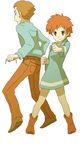  1girl bad_id bad_pixiv_id brown_hair duster_(mother) full_body hood hoodie kumatora mother_(game) mother_3 pink_hair short_hair 