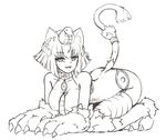  :3 all_fours animal_ears ass bangs barbariank bare_shoulders breasts cat_ears cat_girl cat_paws cat_tail claws collar eyebrows_visible_through_hair full_body greyscale hair_ornament jewelry large_breasts looking_at_viewer monochrome monster_girl monster_girl_encyclopedia necktie open_mouth paws raised_eyebrow short_hair simple_background sketch slit_pupils smile smug snake_hair_ornament solo sphinx_(monster_girl_encyclopedia) tail tail_bracelet tail_raised thighhighs white_background 