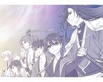  animal animal_on_shoulder braid earrings fox grin hood horikawa_kunihiro izumi-no-kami_kanesada japanese_clothes jewelry katana katsugeki/touken_ranbu konnosuke male_focus monochrome multiple_boys mutsu-no-kami_yoshiyuki panya pom_pom_(clothes) side_braid smile stud_earrings sword tonbokiri_(touken_ranbu) touken_ranbu tsurumaru_kuninaga twitter_username weapon yagen_toushirou 