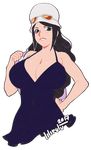 1girl black_hair blue_eyes breasts cleavage image_sample large_breasts long_hair nico_robin one_piece solo tumblr_sample 