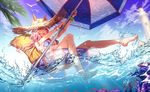  :d afloat animal_ears arms_up ass bangle bangs bare_legs barefoot beach_umbrella bikini blue_bikini blue_sky blurry blush bracelet commentary_request coral day depth_of_field ears_through_headwear fate/extra fate/grand_order fate_(series) fox_ears fox_tail hat holding holding_umbrella innertube jewelry light_rays lighthouse long_hair majiang open_mouth outdoors partially_underwater_shot pink_hair see-through shirt short_sleeves signature sky smile solo sparkle splashing straw_hat string_bikini summer sunbeam sunlight swimsuit t-shirt tail tamamo_(fate)_(all) tamamo_no_mae_(fate) tamamo_no_mae_(swimsuit_lancer)_(fate) transparent umbrella water wet wet_clothes wet_shirt wet_t-shirt 