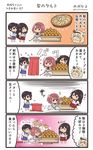  akagi_(kantai_collection) ark_royal_(kantai_collection) blonde_hair brown_hair comic commentary_request hairband highres japanese_clothes kaga_(kantai_collection) kantai_collection long_hair megahiyo multiple_girls red_hair short_hair side_ponytail speech_bubble translated twitter_username warspite_(kantai_collection) younger 