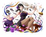  :d bird black_dress black_hair blue_eyes blue_ribbon bodskih bracelet breasts brook brown_legwear card choker cleavage crossed_legs dress flower foil_(fencing) hair_flower hair_ornament hat holding holding_card huge_breasts jewelry long_hair looking_at_viewer nico_robin one_piece open_mouth outstretched_arms panties pantyhose pigeon purple_flower purple_hat purple_ribbon ribbon shiny shiny_skin short_dress sidelocks sitting sleeveless sleeveless_dress smile solo strapless strapless_dress sword top_hat transparent_background tube_dress underwear weapon yellow_ribbon 