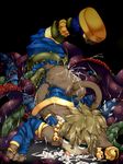  1girl ass azuki_akizuki bell_earrings cum daena earrings female furry legend_of_mana on_stomach seiken_densetsu tail tentacle tongue tongue_out 