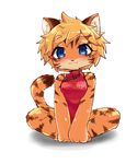  artist_request blonde_hair blue_eyes borrowed_character chinese_clothes fu-chan furry short_hair tiger 
