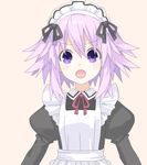  :o alternate_costume enmaided looking_at_viewer maid maid_headdress neptune_(choujigen_game_neptune) neptune_(series) purple_eyes purple_hair ruaruarua short_hair solo 