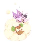  fang fluffy gen_5_pokemon gen_6_pokemon hideko_(l33l3b) hug looking_at_another no_humans noibat open_mouth pokemon pokemon_(creature) purple_eyes simple_background smile tears whimsicott white_background yellow_eyes 