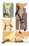  animal_ears blonde_hair bow bow_(weapon) commentary_request controller crossbow ezo_red_fox_(kemono_friends) fox_ears fox_tail game_controller gloves kemono_friends litamisu long_hair skirt tail weapon yellow_eyes 