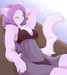  artist_request brown_eyes cat cat_busters furry long_hair purple_hair 