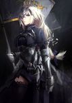  absurdres armor armored_dress blonde_hair braid cell_(acorecell) fate/grand_order fate_(series) flag gauntlets headpiece highres jeanne_d'arc_(fate) jeanne_d'arc_(fate)_(all) long_hair looking_at_viewer single_braid solo 