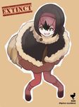  :d bangs bent_over bird_tail black_hair bob_cut boots brown_background brown_shirt brown_skirt buttons character_name dodo_(bird) dodo_(kemono_friends) empty_eyes eyebrows_visible_through_hair eyelashes feathers full_body fur_collar fur_trim hair_between_eyes highres kemono_friends leaning_forward looking_away meimushi miniskirt multicolored_hair open_mouth outline pantyhose pigeon-toed pink_footwear pink_hair pink_legwear poncho scientific_name shirt short_hair simple_background skirt smile solo standing tail teeth tongue two-tone_hair white_outline yellow_eyes 