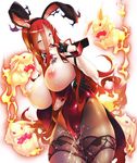  00s 1girl astaroth_(taimanin_asagi) bare_shoulders breasts bunny_ears bunny_girl bunny_tail bunnysuit cleavage cum curvy detached_collar fake_animal_ears female fire huge_breasts leotard long_hair looking_at_viewer magic naughty_face nipples no_bra potion_(moudamepo) puffy_nipples rabbit red_hair saliva shiny shiny_skin smile solo taimanin_(series) taimanin_asagi taimanin_asagi_battle_arena tattoo tongue_out yellow_eyes 