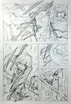  battle billy_the_kid_(fate/grand_order) bottle comic drinking faceless faceless_male fate/extra fate/grand_order fate_(series) graphite_(medium) greyscale hitting kicking knife male_focus mokichi_(tenkiyuki) monochrome multiple_boys robin_hood_(fate) roundhouse_kick short_hair traditional_media translated waistcoat 