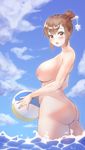  :o artist_name bad_id bad_pixiv_id ball bangs beachball blue_nails blue_sky blush breasts brown_eyes brown_hair butt_crack cloud cloudy_sky collarbone cowboy_shot day eyebrows_visible_through_hair eyelashes fingernails from_side groin hair_bun hair_ornament hair_stick harry_(dudwofla) highres holding holding_ball huge_breasts legs_together looking_at_viewer mei_(overwatch) nail_polish nipples no_eyewear nude open_mouth outdoors overwatch short_hair sky snowflake_hair_ornament solo standing thighs wading water 