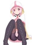  absurdres cloak highres hood hooded_cloak magia_record:_mahou_shoujo_madoka_magica_gaiden magical_girl mahou_shoujo_madoka_magica pink_eyes pink_hair smile tamaki_iroha white_background yuu_(yu1104o) 