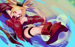  alternate_hair_color ankle_boots arcade_stick aura blonde_hair boots breasts china_dress chinese_clothes commentary controller covered_navel covered_nipples dress flying_kick game_controller godsh0t guilty_gear guilty_gear_xrd hair_tubes impossible_clothes impossible_dress joystick kicking kuradoberi_jam large_breasts long_hair motion_blur red_dress short_dress solo template unaligned_breasts very_long_hair yellow_eyes 