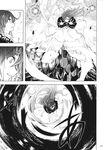  bead_necklace beads comic danmaku dress gradient_hair greyscale highres hijiri_byakuren jewelry kakao_(noise-111) long_hair monochrome multicolored_hair necklace page_number touhou translated 