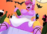  2017 alcohol ambiguous_gender anthro anthrofied areola berry_punch_(mlp) beverage big_areola blush bottomless breasts clothed clothing costume dress drunk equine exhibitionism female footwear friendship_is_magic group halloween hi_res holidays horse jewelry knee_pads looking_at_viewer low-angle_view mammal my_little_pony nipples nude partial_nudity party pony public pussy replica_(artist) sandals solo_focus wine worm&#039;s-eye_view wreath 