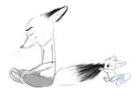  2017 anthro canine cub disney fan_character female fox fur isabelle_wilde male mammal nick_wilde simple_background sketch toony trashasaurusrex white_background young zootopia 