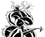  abdomen anthro big_muscles bulge crossed_arms demon dragmon dragon horn male muscular muscular_male pecs solo 