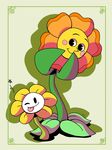  blush cagney_carnation cuphead_(game) duo flora_fauna flower flowey_the_flower neonkalistar one_eye_closed plant tongue tongue_out toony undertale video_games wink 