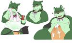  &lt;3 5_fingers anthro belly beverage biped black_fur black_nose blush bulge can canine clothed clothing cum cum_on_clothing cum_on_underwear cum_through_clothing dipstick_tail drooling erection erection_under_clothes fox fur genital_focus gloves_(marking) green_fur grin half-closed_eyes holding_object inner_ear_fluff jewelry jockstrap kemono looking_at_viewer male mammal markings multicolored_fur multicolored_tail multiple_images navel necklace nipples one_eye_closed partially_clothed pose red_eyes saliva sheeporwolf simple_background sitting slightly_chubby smile soda solo standing steam sweat tongue tongue_out topless towel translucent underwear white_background 