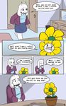  boss_monster caprine comic dialogue english_text flora_fauna flowey_the_flower fur goat horn inside long_ears mammal petals plant smieska text toriel undertale video_games white_fur 