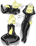  2017 blind blonde_hair bodysuit butt cat clothing cub feline female fur green_eyes hair lamiaaaa lauir mammal rubber rubber_suit skinsuit solo suit tight_clothing yellow_fur young 