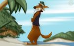  aviator_cap beach bottomless canine clothed clothing disney eyewear goggles grin island lidded_eyes looking_at_viewer looking_away mad_dog male mammal pinup pirate pose seaside smile solo talespin teeth toony vest weaselgrease whiskers 