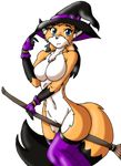  anthro breasts canine costume crossgender eradose featureless_breasts female fox fur hair keidran magic_user mammal mike_(twokinds) nude solo translucent_background tuft twokinds witch witch_costume 