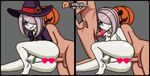  anal animated animated_gif ass censored dildo double_penetration erowolf fellatio halloween little_witch_academia pixel_art pumpkin sucy_manbavaran witch witch_hat 