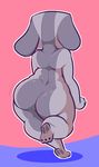  animate_inanimate anthro big_butt butt canine dabbledraws dog female hi_res hindpaw huge_butt mammal nintendo nintendo_switch paws presenting presenting_hindquarters short_stack simple_background slightly_chubby solo switch_dog toony video_games wide_hips 