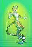  anthro cheetah digital_media_(artwork) digitigrade dropp feline fur glitch hair male mammal multicolored_fur nowandlater solo spots spotted_fur white_fur 