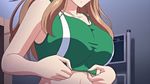  10s 1girl animated animated_gif areolae bounce bouncing_breasts breasts kuro_no_kyoushitsu large_breasts nipples no_bra poro solo 