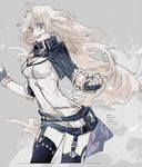  blonde_hair commentary_request english fingerless_gloves gloves long_hair molatoliamu rwby solo yang_xiao_long 